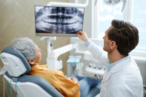 a patient attending her dental implant consultation